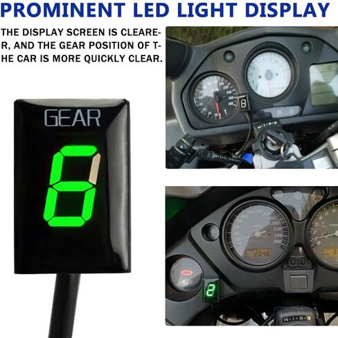 1-6 Speed Digital LED Display Gear Indicator Display Meter Waterproof for Honda CB400 SF CB600F Hornet CBR 600 F4i F3 F4 VFR800 CBR900RR CBR1100XX CB1100SF CBF500 VTR1000 F GL1800 in Saudi Arabia