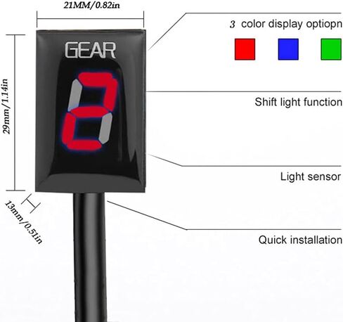 1-6 Speed Digital LED Display Gear Indicator Display Meter Waterproof for Honda CB400 SF CB600F Hornet CBR 600 F4i F3 F4 VFR800 CBR900RR CBR1100XX CB1100SF CBF500 VTR1000 F GL1800 in Saudi Arabia