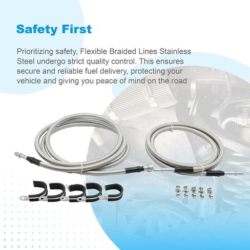 819-846 Stainless Fuel Line kit Fits for Silverado 1500 Classic 2500 HD 3500, for GMC Sierra 1500 2500 HD 3500 2004 2005 2006 2007 2008 2009 2010, Flexible Braided Lines Stainless Steel in Kuwait