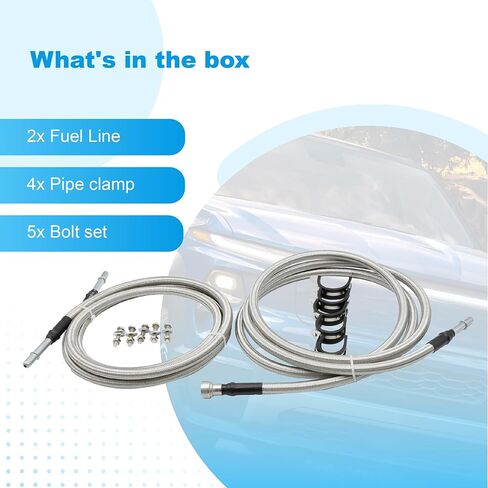 819-846 Stainless Fuel Line kit Fits for Silverado 1500 Classic 2500 HD 3500, for GMC Sierra 1500 2500 HD 3500 2004 2005 2006 2007 2008 2009 2010, Flexible Braided Lines Stainless Steel in Kuwait