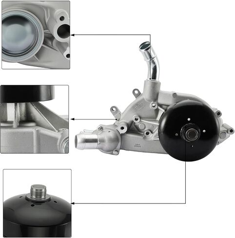 AW5104 Water Pump w/Thermostat (4.8L 5.3L 6.0L) For Cadillac Escalade 2002-2006,For Chevy Silverado 1500 2500 3500 Tahoe Express GMC Savana Yukon Envoy Sierra 1999-2006,Workhorse FasTrack in Saudi Arabia