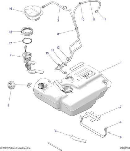 Polaris RZR Fuel Line Assembly, Genuine OEM Part 2521839, Qty 1 in Saudi Arabia