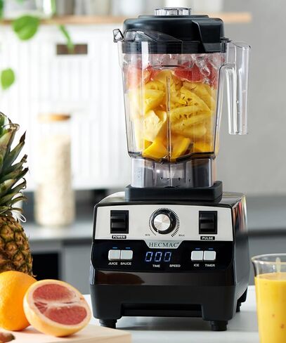 خلاط 3-Peak HP القوي بسعة 68 أونصة. حاوية تنظيف ذاتي خالية من مادة BPA، مكبس يدوي - درجة احترافية للمنزل والتجاري، وخلط الأطعمة والمشروبات (بحد أقصى 2200 وات/1400 وات، 110 فولت) in Kuwait