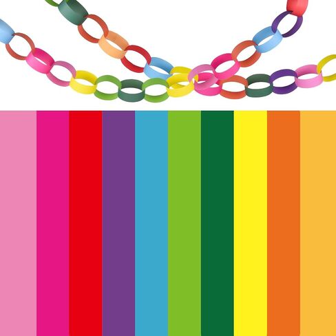 Morcheiong 600Pcs Paper Chains Bright Color Paper Strips for Classroom Home Party Decoration Supplies in Saudi Arabia