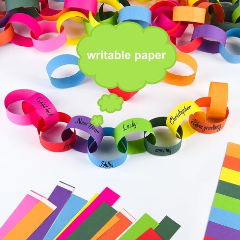 Morcheiong 600Pcs Paper Chains Bright Color Paper Strips for Classroom Home Party Decoration Supplies in Saudi Arabia