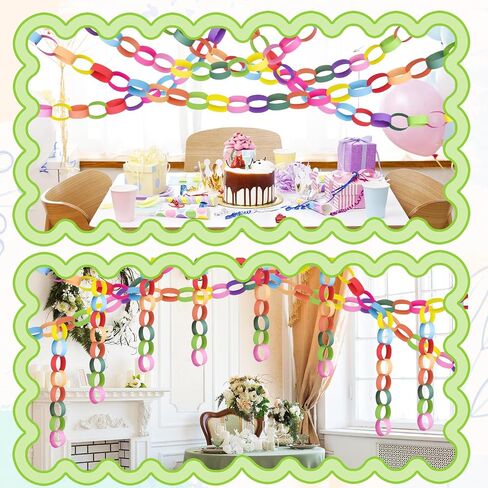 Morcheiong 600Pcs Paper Chains Bright Color Paper Strips for Classroom Home Party Decoration Supplies in Saudi Arabia