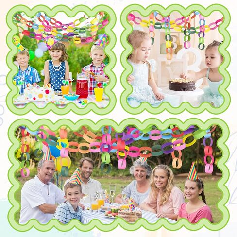 Morcheiong 600Pcs Paper Chains Bright Color Paper Strips for Classroom Home Party Decoration Supplies in Saudi Arabia