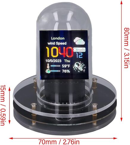 Nixie Tube Clock RGB IPS LCD Screen Weather Display 12 24 Hour Electronic Tube Clock for Home and Office in Saudi Arabia