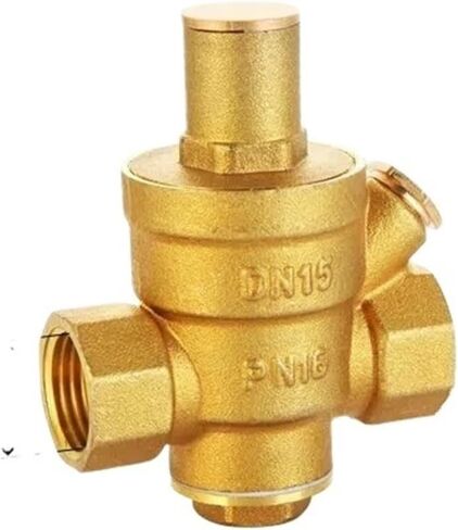 1pcs G 1/2" 3/4" 1" 2" Brass Water Pressure Reducing Maintaining Valve DN15/DN20/DN25/DN32 Regulator Adjustable Relief Valve Gauge(DN20,With Gauge) in Kuwait