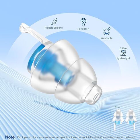 Kids Earplugs (6-12 yrs) with Lanyard – Pressure Relief & Preventing Ear Pain Airplane Ear Plugs, Reusable Noise Sensitivity Ear Protection for Home, School, Playtime & Beyond, BU+BK in Kuwait