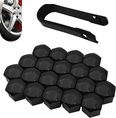 20 PCS CAPS NUT HOUS ، سداسي إطار صدأ صدأ وغطاء حماية الغبار ، غطاء مساكن بلاستيكية مركز مزخرف مزخرف مع أداة إزالة ، لمعظم شاحنات السيارات (الأحمر # 17 مم) in Saudi Arabia