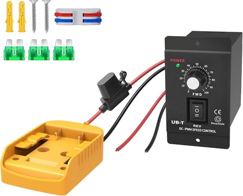 محول بطارية عجلة الطاقة مع مجموعة أدوات التحكم في سرعة المحرك DC 12-60V وحماية مدمجة من الجهد المنخفض لمشروع DIY لبطارية Dewalt 20V (التحكم في مفتاح التشغيل والإيقاف) in Kuwait