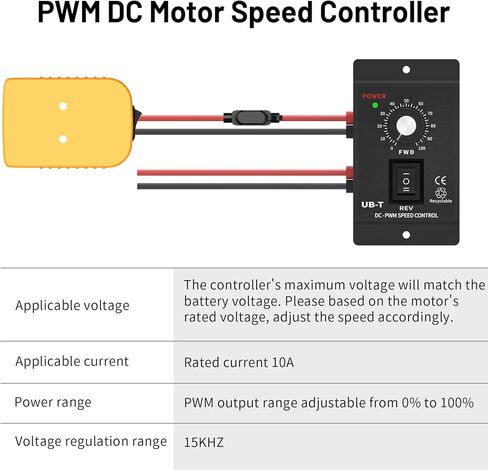 محول بطارية عجلة الطاقة مع مجموعة أدوات التحكم في سرعة المحرك DC 12-60V وحماية مدمجة من الجهد المنخفض لمشروع DIY لبطارية Dewalt 20V (التحكم في مفتاح التشغيل والإيقاف) in Kuwait