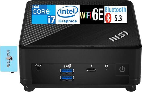 MSI Cubi 5 Mini PC (10-Core Intel i5-1235U, Intel UHD, 32GB RAM, 1TB PCIe SSD, Thunderbolt 4, WiFi 6E, Bluetooth 5.3, Black, Win 11 Pro) with Dockztorm Hub in Saudi Arabia