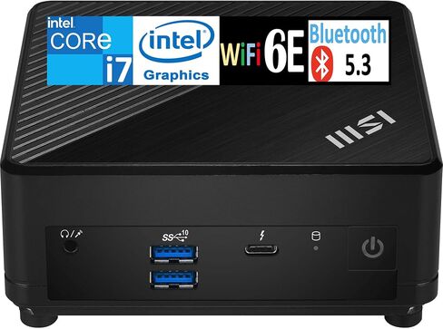 MSI Cubi 5 Mini PC (10-Core Intel i5-1235U, Intel UHD, 32GB RAM, 1TB PCIe SSD, Thunderbolt 4, WiFi 6E, Bluetooth 5.3, Black, Win 11 Pro) with Dockztorm Hub in Saudi Arabia