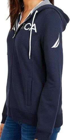 Nautica Women's Signature Logo Full Zip Hoodie Sweatshirt Jacket in Saudi Arabia