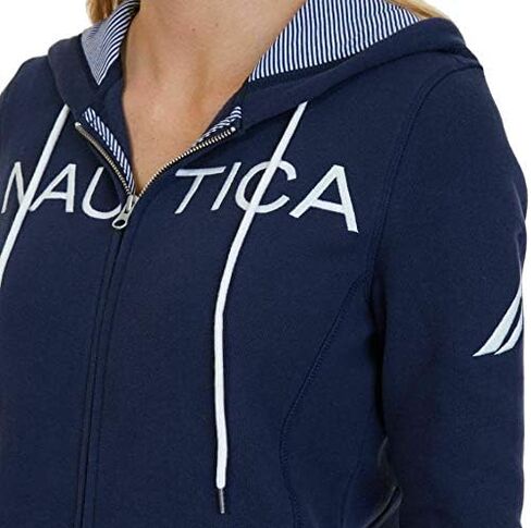 Nautica Women's Signature Logo Full Zip Hoodie Sweatshirt Jacket in Saudi Arabia