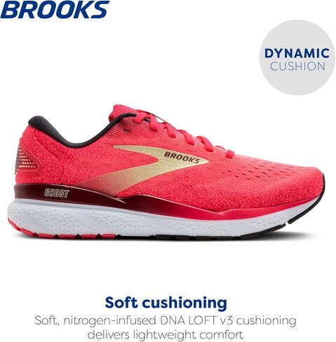Brooks Women’s Ghost 16 Neutral Running Shoe - White/Black/Rose Gold - 10 Medium in Saudi Arabia
