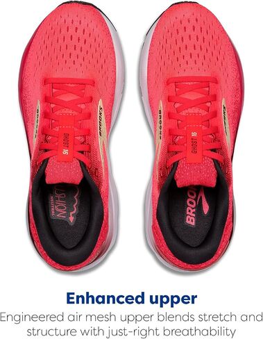 Brooks Women’s Ghost 16 Neutral Running Shoe - White/Black/Rose Gold - 10 Medium in Saudi Arabia