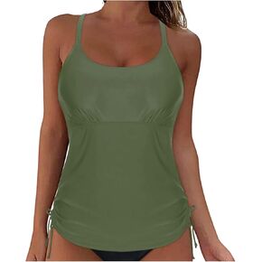 Push Up Bikini Tops for Women Underwire Tankini Top V Neck Swimsuits for Big Busted Tummy Control Bathing Suits Top in Saudi Arabia