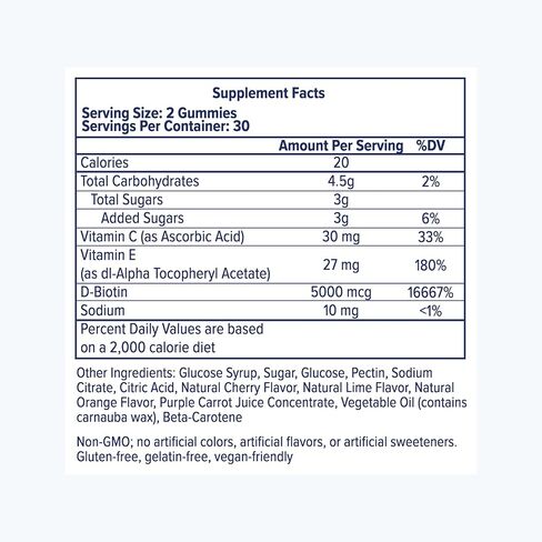 Esalon Biotin Hair Gummies ، Fegan Multivitamin ، Cherry & Citrus Flavor ، 60 Count ، 30 Day Supply in Saudi Arabia