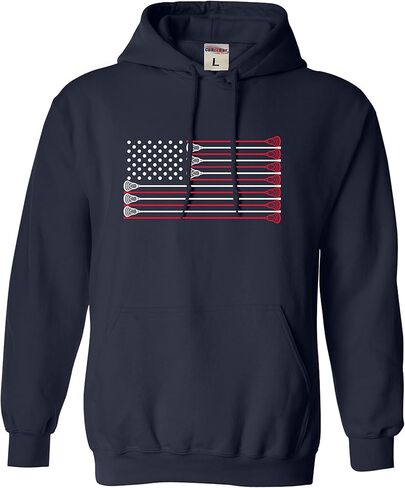 Go All Out Lacrosse USA Flag Lax Mens Women Youth Sweatshirt Hoodie in Kuwait