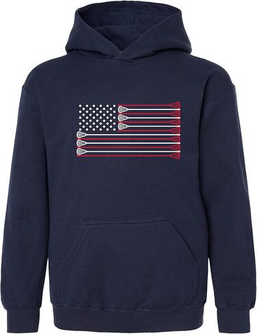 Go All Out Lacrosse USA Flag Lax Mens Women Youth Sweatshirt Hoodie in Kuwait