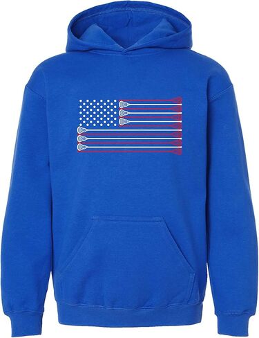 Go All Out Lacrosse USA Flag Lax Mens Women Youth Sweatshirt Hoodie in Kuwait