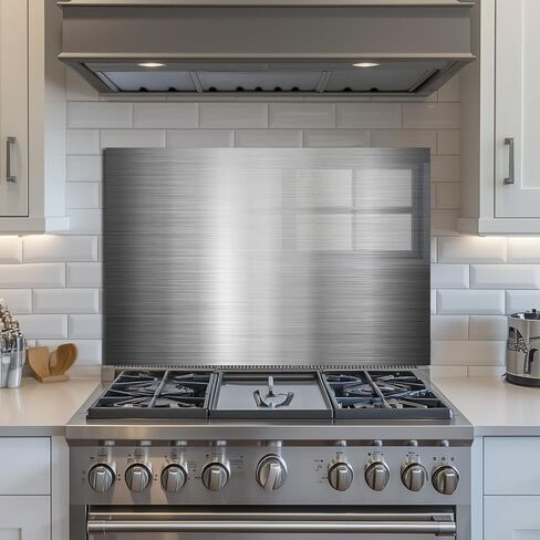 باكسبلاش الزجاج المقسّر للمطبخ ، و splashback موقد الفولاذ المقاوم للصدأ ، والزجاج باكسبلاش ، ويستخدم لحماية جدار المطبخ والديكور ، وسهلة التثبيت والتنظيف. (30x18 '') in Kuwait
