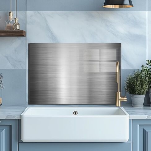 باكسبلاش الزجاج المقسّر للمطبخ ، و splashback موقد الفولاذ المقاوم للصدأ ، والزجاج باكسبلاش ، ويستخدم لحماية جدار المطبخ والديكور ، وسهلة التثبيت والتنظيف. (30x18 '') in Kuwait
