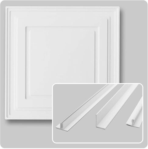 Complete Direct-Mount Ceiling Tiles & Grid Kit (375 Square feet, White) in Kuwait
