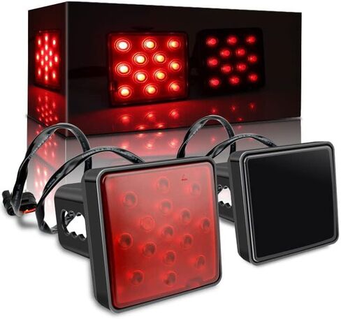 Trailer Bayonet Tail Light, Automotive Brake Light LED Car Tail Light, Tow Bayonet Tail Light, Compatible with 2" x 2" Hitch Receiver Truck, Trailer, Somke Lens 12 LEDs Red Light in Saudi Arabia