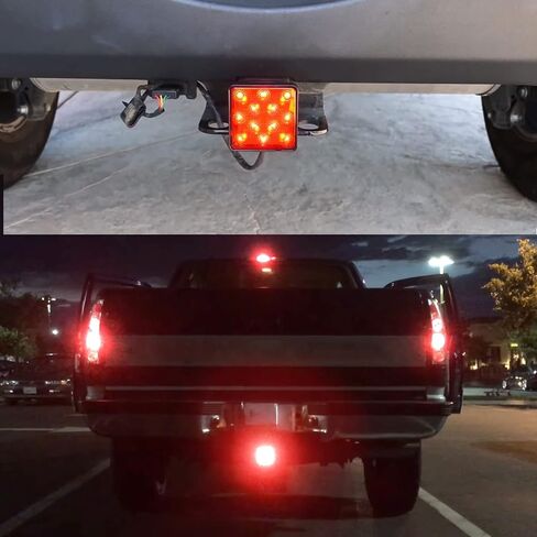 Trailer Bayonet Tail Light, Automotive Brake Light LED Car Tail Light, Tow Bayonet Tail Light, Compatible with 2" x 2" Hitch Receiver Truck, Trailer, Somke Lens 12 LEDs Red Light in Saudi Arabia