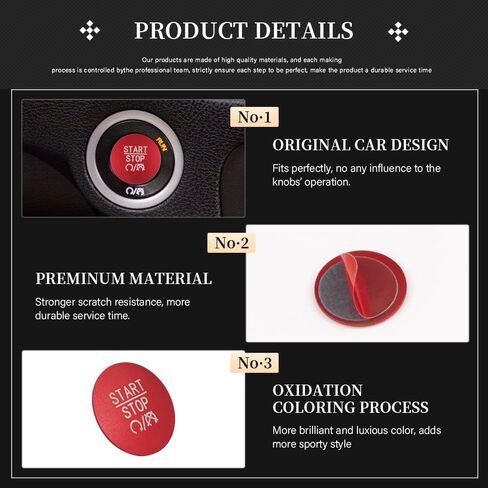 Lecart Red Push Start Button Cover Sticker ملاءمة لـ Dodge Charger/Challenger/Durango/RAM 1500 إكسسوارات داخلية للسيارة الزواج غير المفتاح زخرفة الزخارف المعدنية in Saudi Arabia