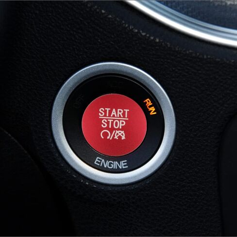 Lecart Red Push Start Button Cover Sticker ملاءمة لـ Dodge Charger/Challenger/Durango/RAM 1500 إكسسوارات داخلية للسيارة الزواج غير المفتاح زخرفة الزخارف المعدنية in Saudi Arabia