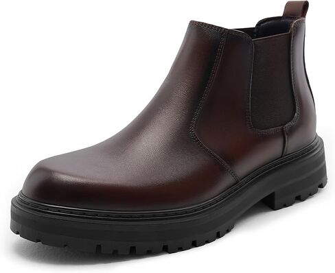 Holy dove Men's Wide Toe Box Platform Chelsea Boots Slip-On Casual Ankle Dress Boot in Saudi Arabia