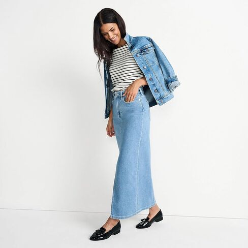 LANDS 'End Women's Soft Denim Maxi Skirt in Saudi Arabia