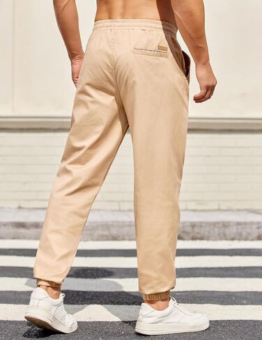 سراويل عازمة من القطن Coofandy Mens Stretch Twill Jogger Pants Chino Cargo Hiking Pantsing Pantsing مع جيوب in Saudi Arabia