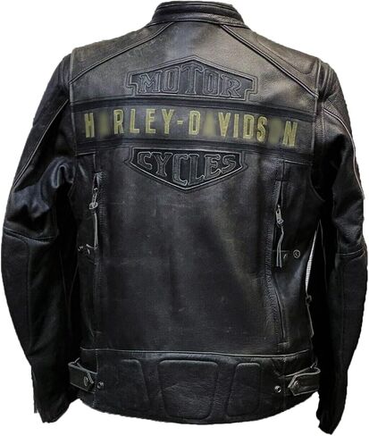 Mens Motorcycle Passing Link Triple Vent Distressed Black Cowhide Leather Jacket with Dual Vents in Saudi Arabia