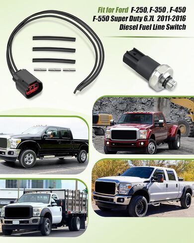 Fuel Pressure Sensor Fit for 2011-2016 Ford F250 F350 F450 F550 Super Duty 6.7L Diesel Vehicle, Replace BC3Z-9S599-C, BC3Q-9S599-BA, BC3Q-9S599-AB, BC3Q-9S599-AC, BC3Z-9S599B, BC3Z-9S599A in Kuwait