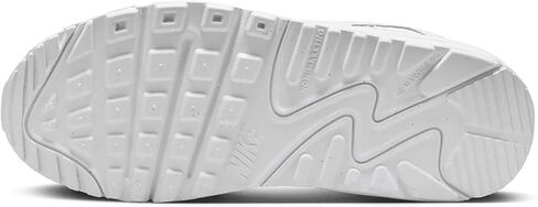 Nike Air Max 90 Big Kids' Shoes (HF6358-102, White/Metallic Silver/White/White) Size 6.5 in Saudi Arabia