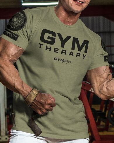 Gymish Lifestyle Gym Therapy Workout Shirts for Men, Lifting T-Shirt for Gym Workout in Saudi Arabia