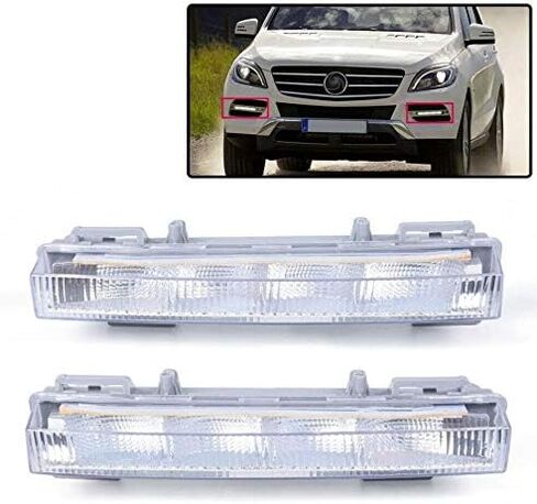PIT66 ضوء التشغيل النهاري ، متوافق مع 2013-2014 Benz W166 ML350 ML550 ML63MG / x204 GLK250 GLK350 A2049065401 ، A2049065501 2PCS LED LID LID in Kuwait