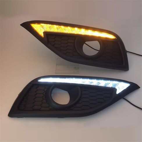 Bakugo 2PCS أثناء النهار ، غلاف مصباح الضباب الخفيف DRL DRL Light 12V لـ Honda CRV CR-V 2012 2013-White Yellow in Saudi Arabia