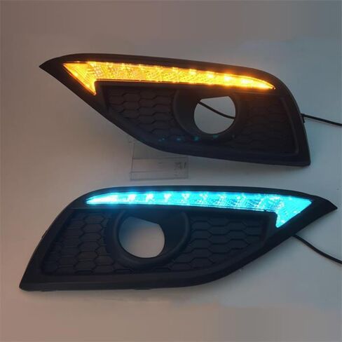 Bakugo 2PCS أثناء النهار ، غلاف مصباح الضباب الخفيف DRL DRL Light 12V لـ Honda CRV CR-V 2012 2013-White Yellow in Saudi Arabia