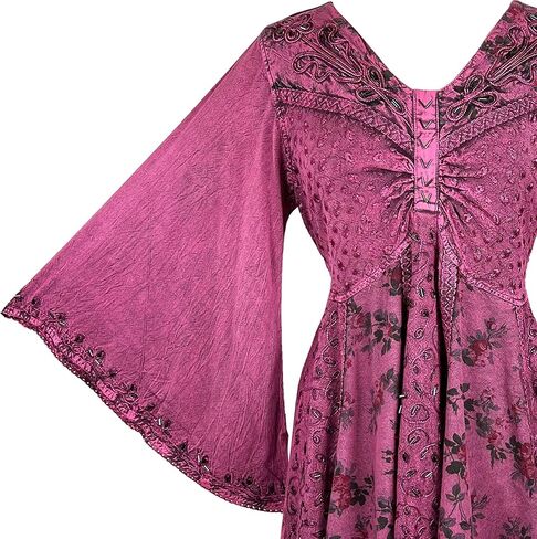 Agan Traders Fall 3/4 Bell Sleeve V Neck Embellishment Bohemian Tops for Women - Sequin Beaded Flared Vintage Women's Blouses in Kuwait