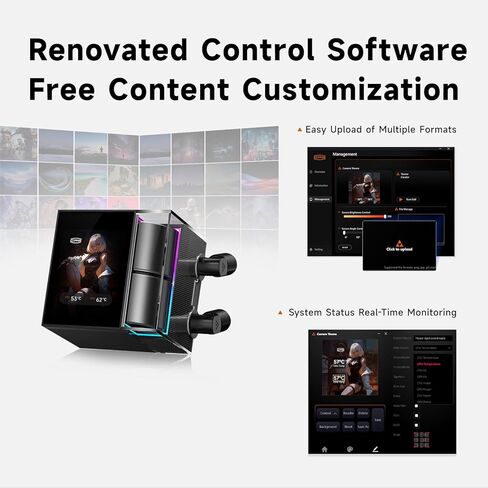 PCCOOLER CPS DS360 AIO Liquid CPU Cooler Liquid Cooling - 3 Pack F5 R120 Case Fans - Digital Monitor 360mm Liquid Cooler CPU for AM4 AM5 Intel LGA 1700/1851/20XX AIO Water Cooler Black in Kuwait