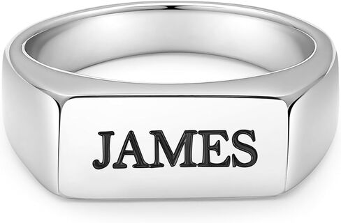 إدمان إدمان حواء خاتم محفور مخصص للرجال ، الفولاذ المقاوم للصدأ - خاتم الرجال المخصصين - هدايا لأبي in Kuwait