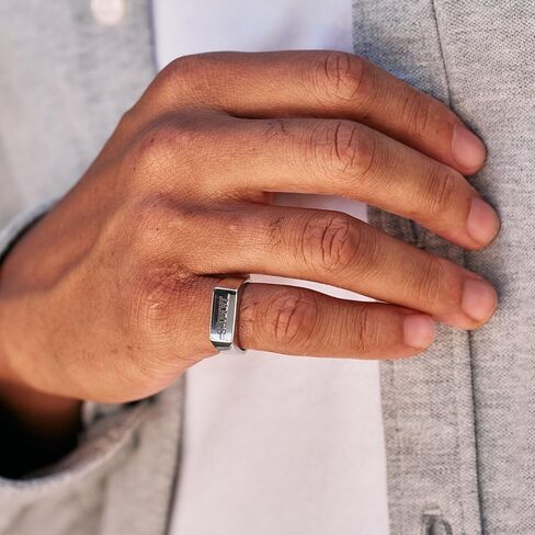 إدمان إدمان حواء خاتم محفور مخصص للرجال ، الفولاذ المقاوم للصدأ - خاتم الرجال المخصصين - هدايا لأبي in Kuwait