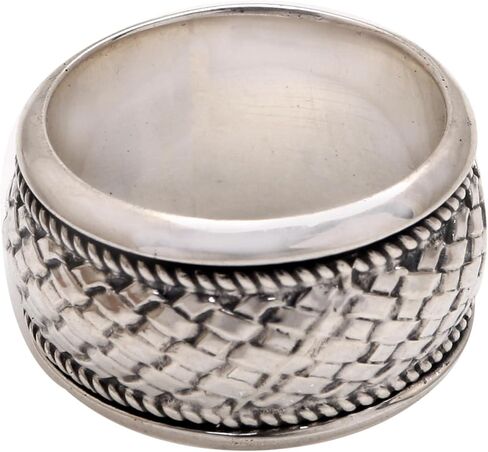 NOVICA Artisan Handmade .925 Sterling Silver Spinner Ring from Bali Band Meditation Indonesia 'Spinning Weave' in Saudi Arabia